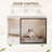 37'' White Cat Litter Box Enclosure, Hidden Indoor Litter Box Furniture With Glass Door and Light, Modern Wooden Kitty House Washroom Sideboard End Table For Large Cats