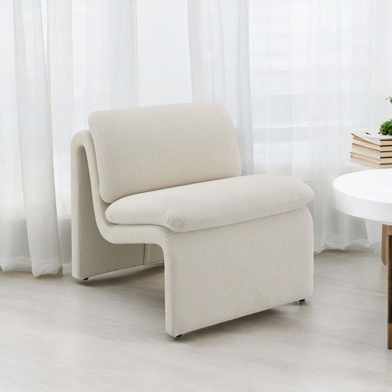 Fauteuil d'appoint Jaeda, Boucle ivoire, Ivoire ivoire
