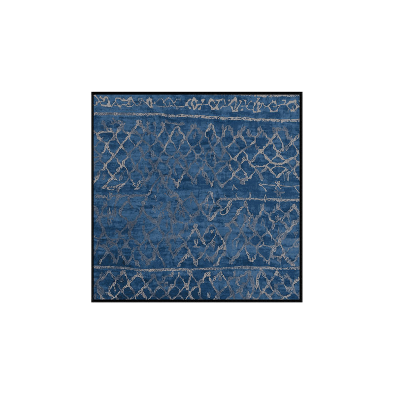 Machine Washable Gray Area Rug, Square 6'