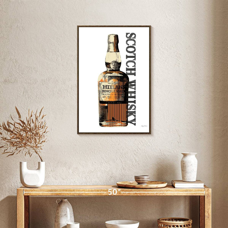 Scotch whisky, Cadre flottant noyer, 21 po x 31 po