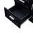 Tall And Wide Storage Cabinet With Doors For Bathroom/Office, Three Drawers, Black-2001977391