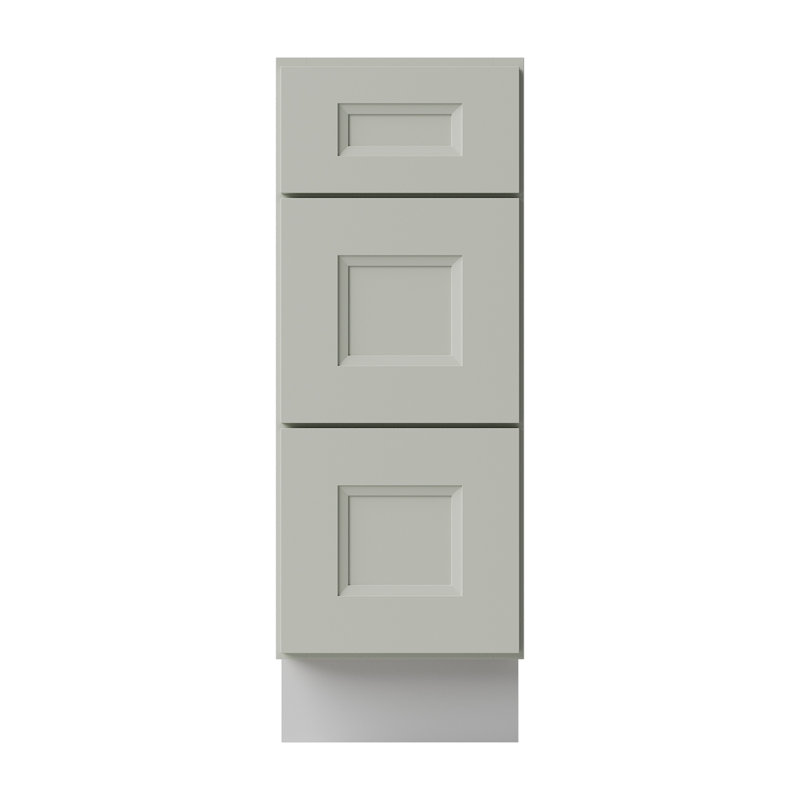 Armoire de cuisine en bois massif prête à assembler, Double shaker Laguna Grey, 12"