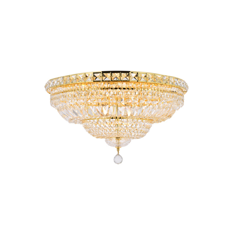 Cristal taillé royal clair Tranquil Maxfield, H 10 po x l 16 po x P 16 po, 6 lumières, Doré