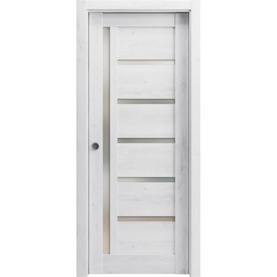 Quadro Solid + Manufactured Wood Paneled without Installation Hardware Kit Sliding Closet Doors