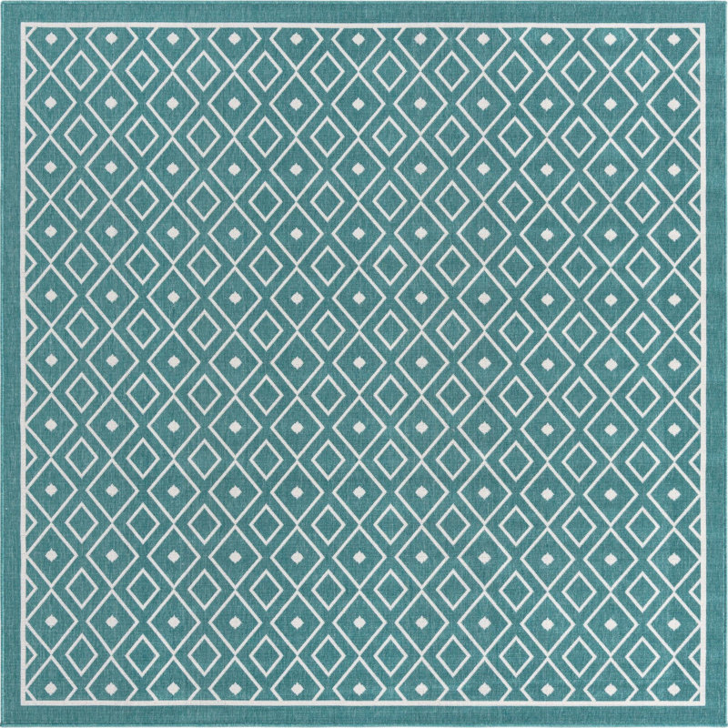 Geometric Indoor / Outdoor Rug, Square 7'10"