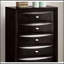 Commode à 5 tiroirs à finition noire avec poignées ovales et 1 poignée-532559777