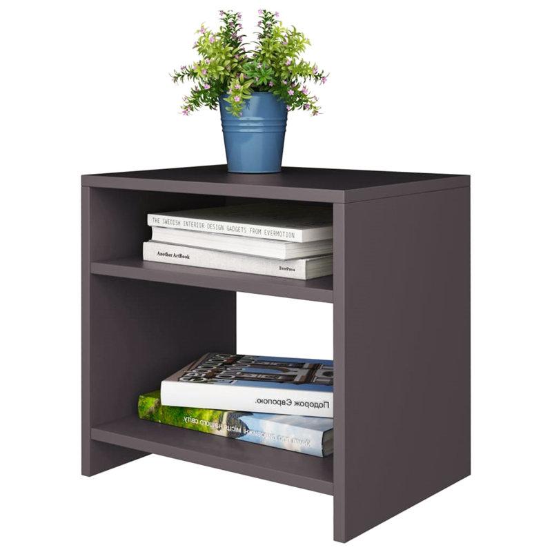 Reston 40cm W Bedside Table, Grey, Individual