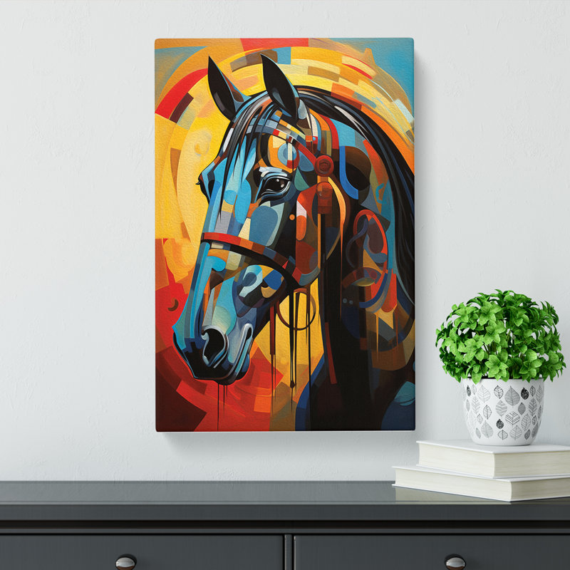 Horse Modern - Art Prints - Wrapped Canvas, 50cm H x 35cm W x 3cm D