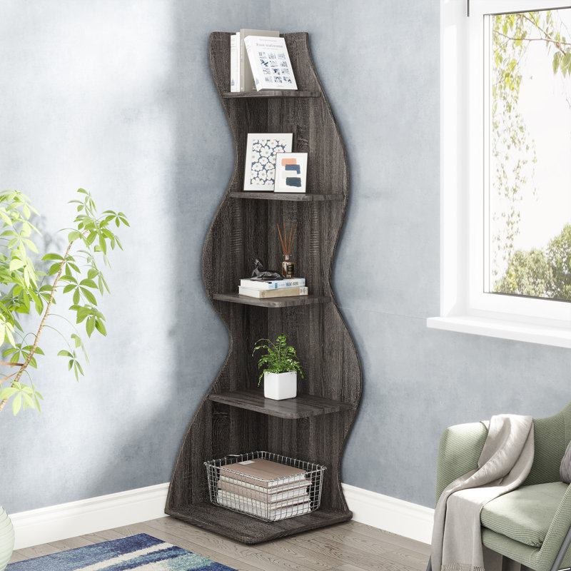 179cm H x 48cm W Corner Bookcase, Grey