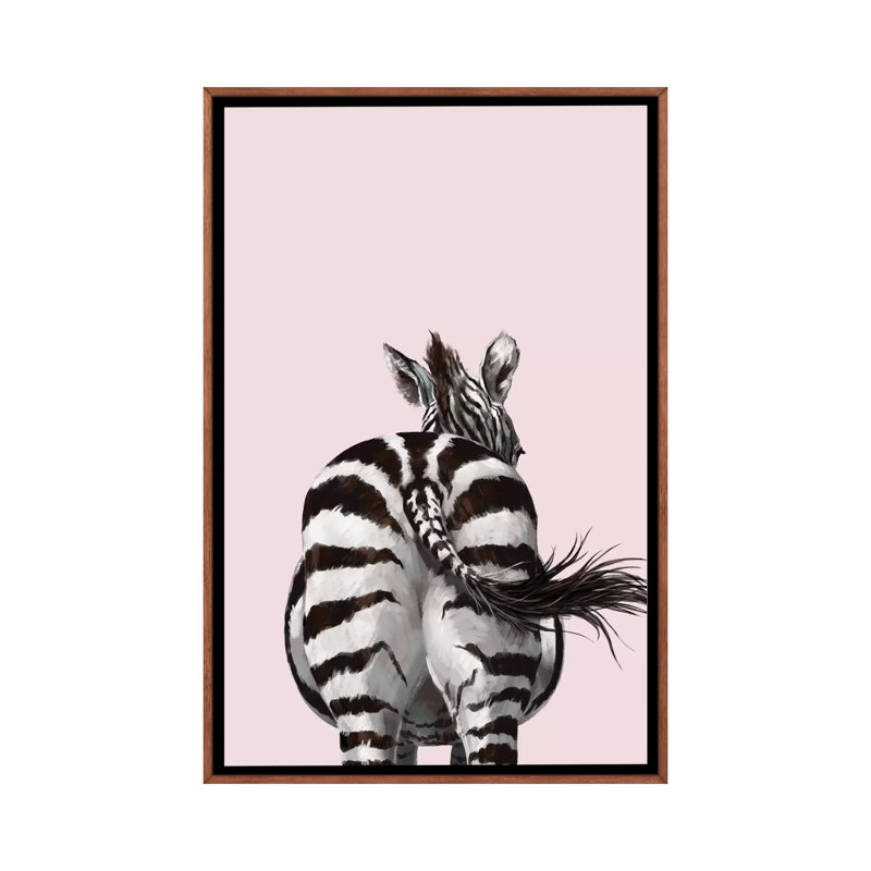 Art à bout zèbre, H 26 po x l 18 po x 1,5 po, Toile avec cadre en bois classique