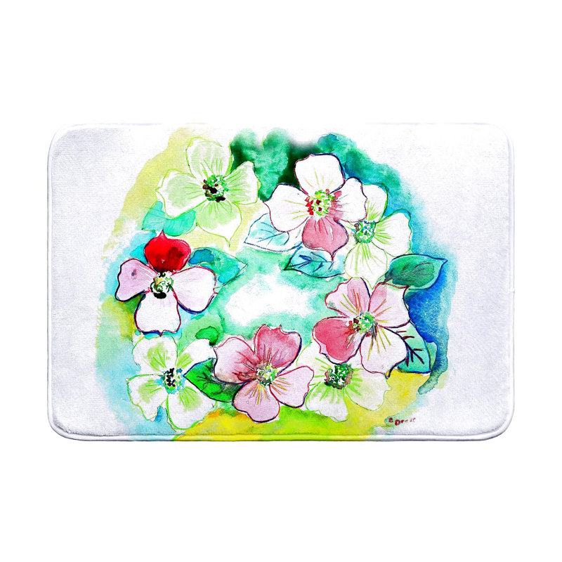 Flower Wreath Bath Mat, Single - 24" L x 36" W