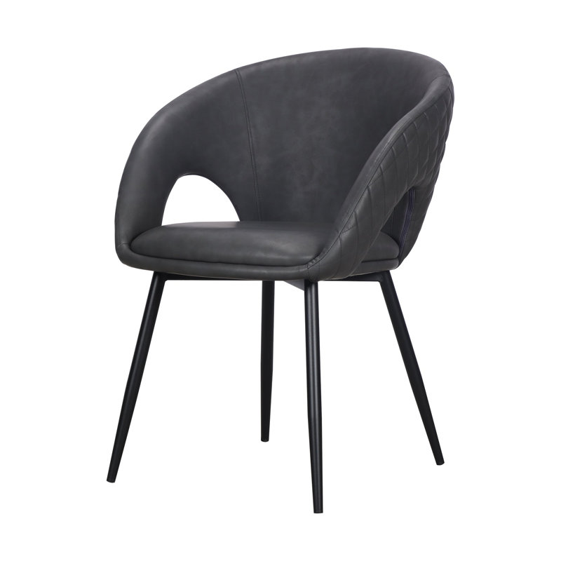 Chaise de salle à manger Lavita, Gris foncé