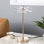Accent Table Lamp, LED, Lotus Shape Acrylic, Copper, Gold, 18 Inch
