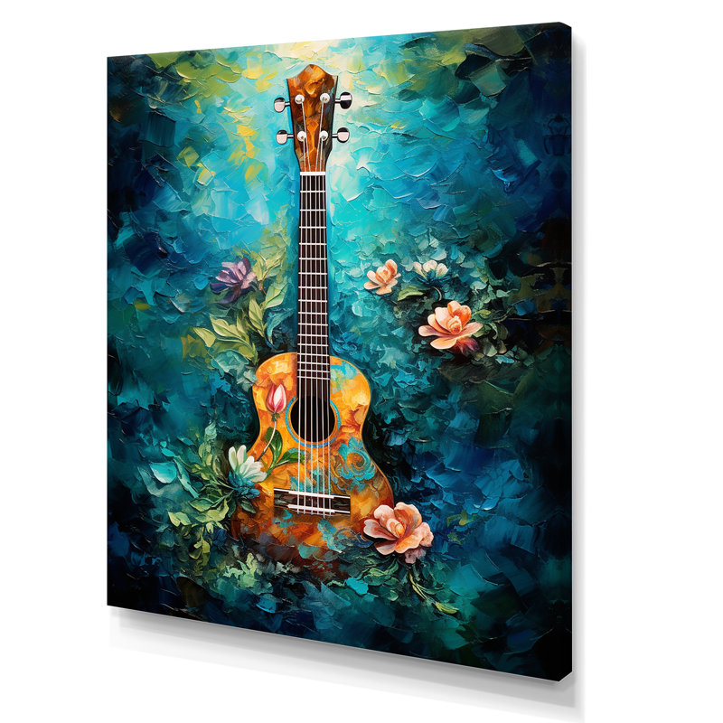 Guitare tropicale euphonique III, H 32 po x l 24 po x P 1 po, Toile tendue