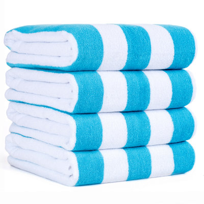 Devontia Cabana Striped Beach Towels, 30x60 inch 4 Piece Oversize Pool Towels