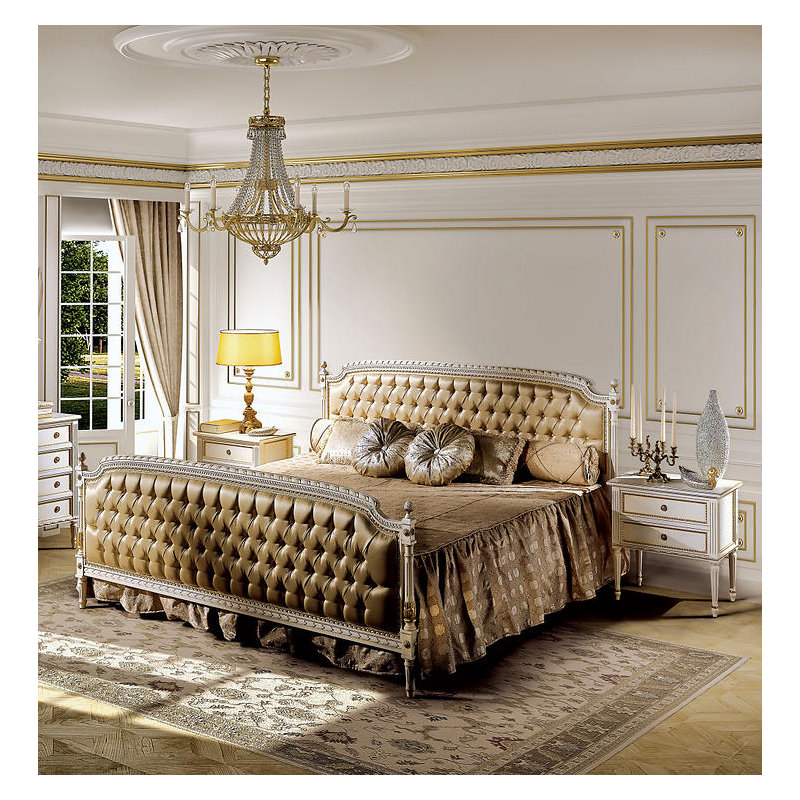 Louis XVI King Upholstered Panel Headboard