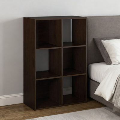 Étagère de rangement à 6 cubes, conception empilable pour l'organisation de placards de bureau à domicile, structure en bois stratifié facile à assembler