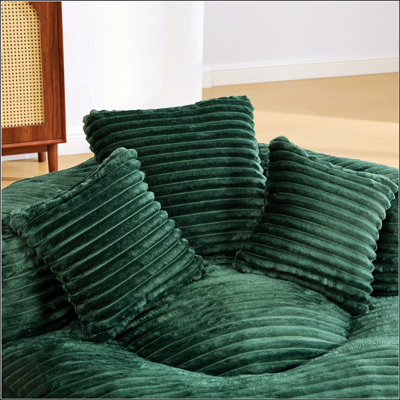Oversized Corduroy Bean Bag Sofa with 3 Pillows & Armrest for Adults and Kids, Ideal for Relaxation and Comfort in Any Room