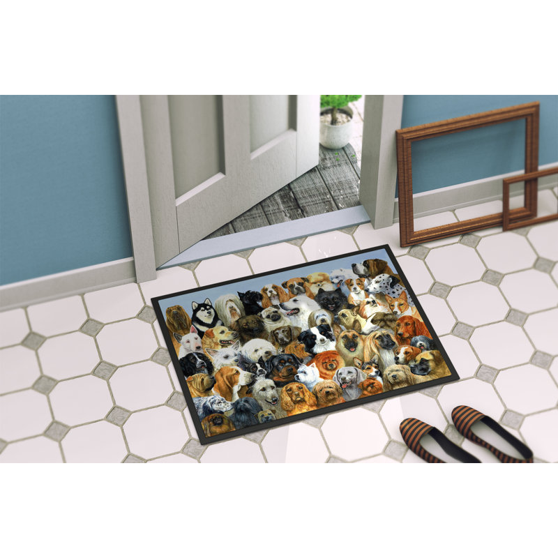 Paillasson d’extérieur antidérapant 51 dogs Tooele, Rectangle 1 pi 6 po x 2 pi 3 po