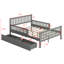 Lit plateforme en bois - garde-corps double face + deux tiroirs de rangement intégrés-118036911