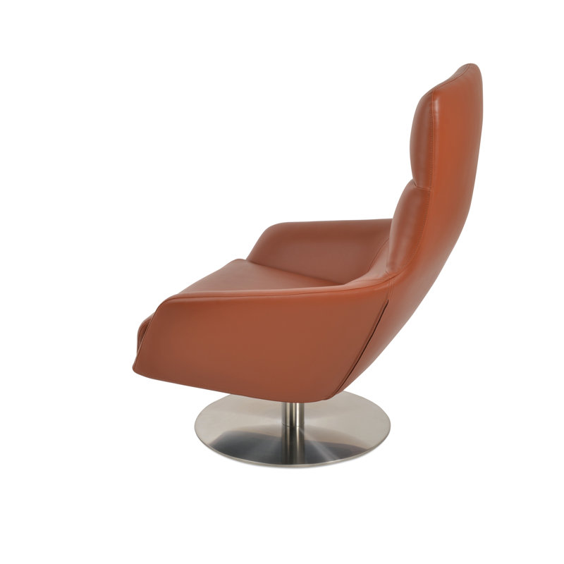 Fauteuil rotatif, Similicuir cannelle