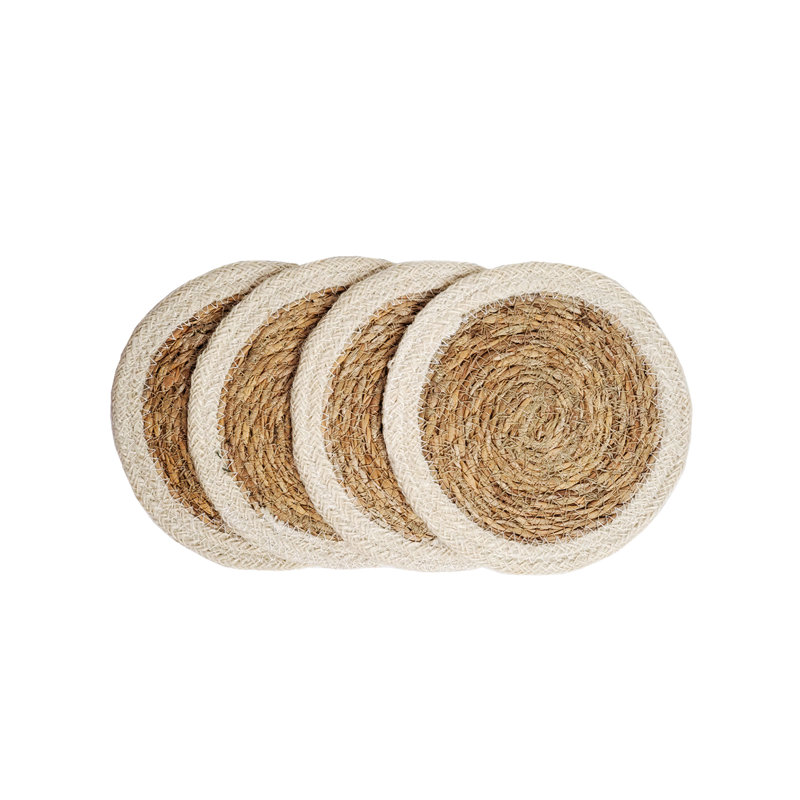 Dematteo Jute Round 4 Piece Coaster Set