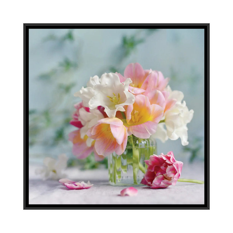 Petite Bouquet by Sarah Gardner - Print on Canvas, Black Floater Frame, 66.04 cm H x 66.04 cm W