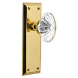 New York Plate with Oval Fluted Crystal Door Knob