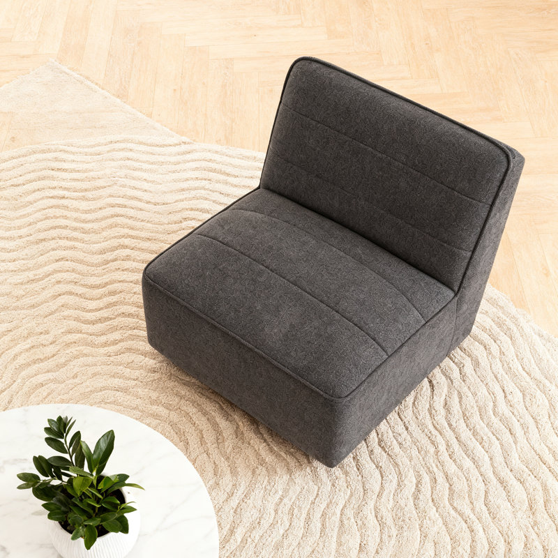 Chaise pivotante moderne gris anthracite capitonnée