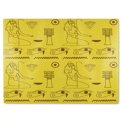 Pattern Of Egyptian Hieroglyphics Glass Chopping Board