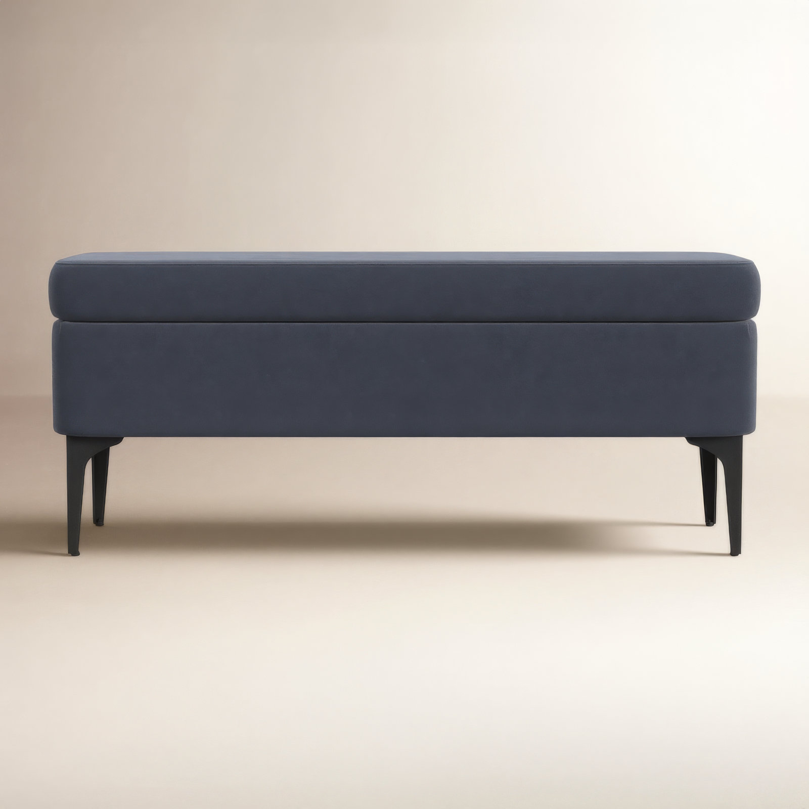 Ameelya 42" Velvet Bedroom Bench, Blue Velvet