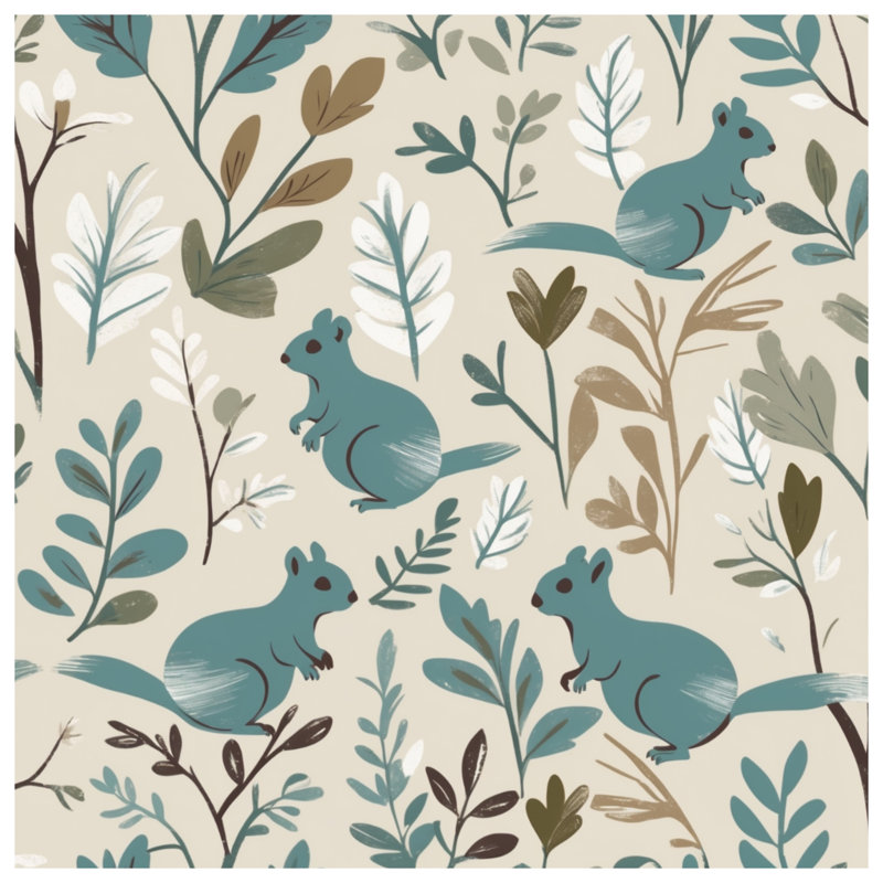 Squirrels And Leaves Double Sided Throw Pillows, 18 x 18 inches