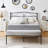 Metal Bed Frame with Headboard Heavy Duty Strong Steel Slat Support Platform Queen Size Bed No Box Spring Needed, Easy Assembly, Black-1610027483-1600606986