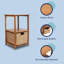 Armoire de rangement à 2 niveaux en bois d'acacia fabriqué à la main de style bohémien Cohen 24 po avec 1 panier en jacinthe d'eau naturelle-130298193-130298187