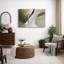 Abstrait vert beige, composition minimale, photos de salon contemporain, impression sur toile encadrée-126092615-126092612