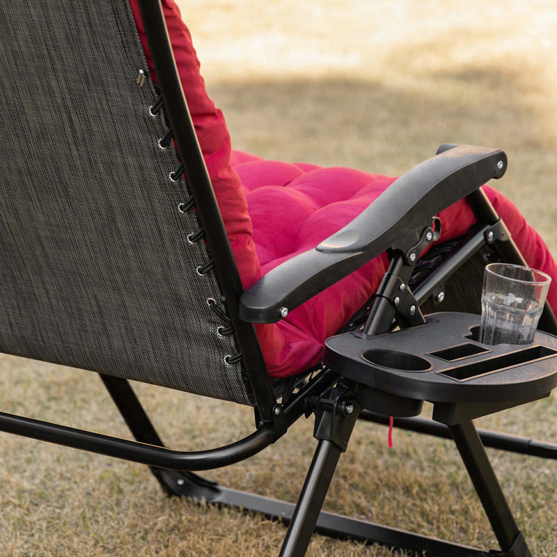 Ensemble de 2 chaises longues pliantes avec coussin Outsunny, Rouge