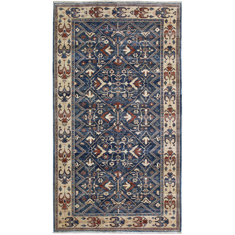 Agra One-of-a-Kind Rectangle 5'2" x 9'7" Hand Knotted Area Rug