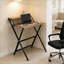 Bureau d'ordinateur pliable, avec tablette pour moniteur pour petit espace, bureau personnel, bureau, noyer