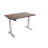 Skyscraper Electric Height Adjustable Standing Desk, Dual Motor and Digital Control with Memory, 60x24, Walnut Block Top with Brushed Silver Frame-843439817