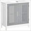 Armoire de rangement robuste sur piédestal avec tablette réglable pour maximiser l'espace et l'organisation de la salle de bain