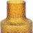 7" Amber Glass Faceted Table Vase