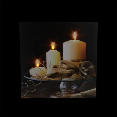 " 3 LED Lighted Candle Scene "