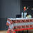 Cotton Bloom Delight Floral Tablecloth Rectangle, Kitchen Linen, Scarlet Slate