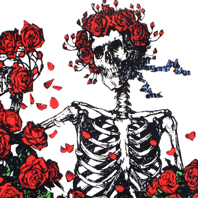 Tapisserie à structure et roses de coton dead Grateful