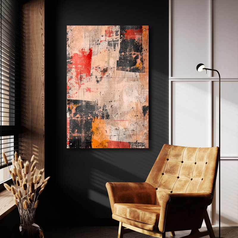 Ivy Bronx «Abstract Cracks No 2» par Andreas Magnusson, art mural en verre acrylique, 24 po x 36 po