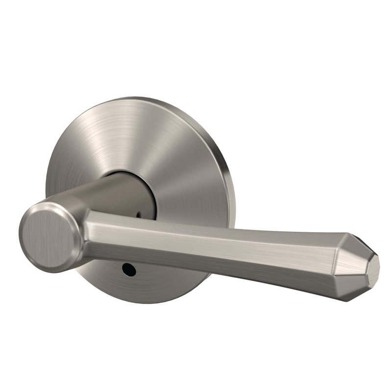 Dempsey Custom Hall-Closet and Bed-Bath Lever with Kinsler Trim, Satin Nickel