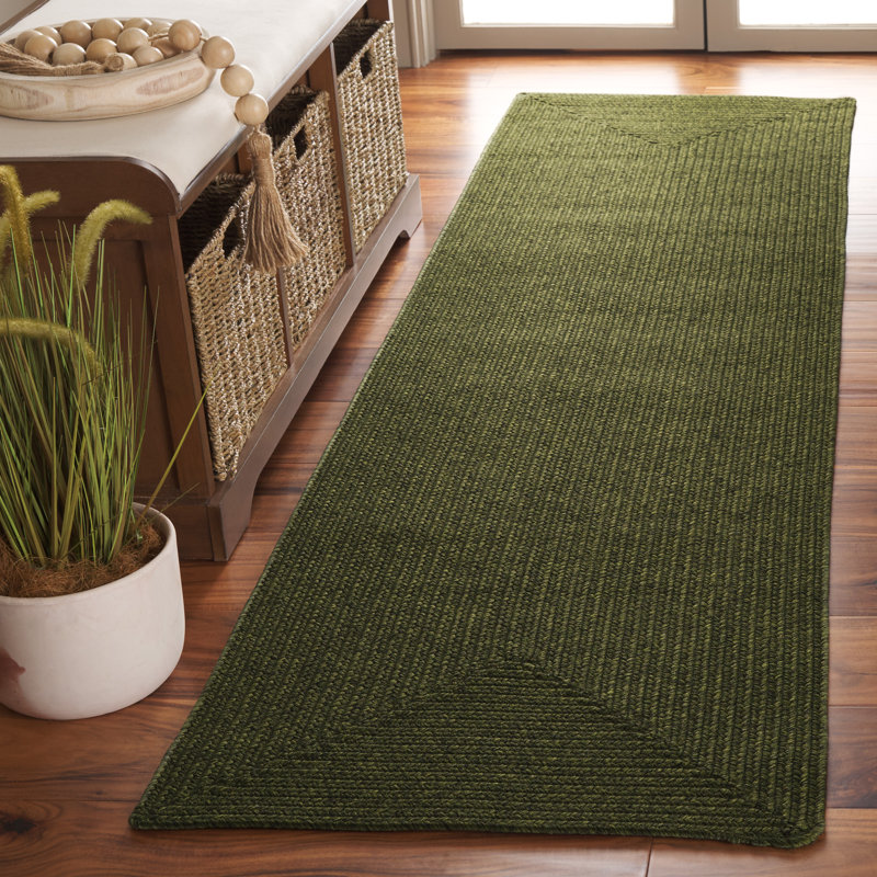 Lakehurst Solid Green Indoor/Outdoor Rug, Runner 69cm x 244cm