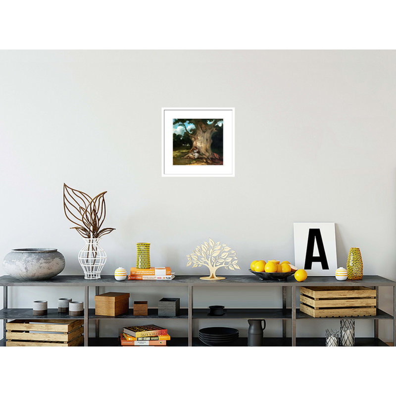 «The Large Oak» par Gustave Courbet, impression giclée sur cadre, H 17,75 po x l 18,75 po