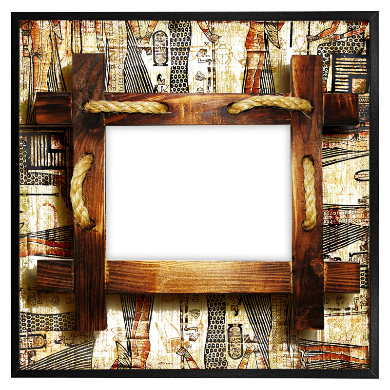 Lititz Rustic Egyptian Wooden Frame - Single Picture Frame Print, Black Framed, 31cm H x 31cm W x 4cm D