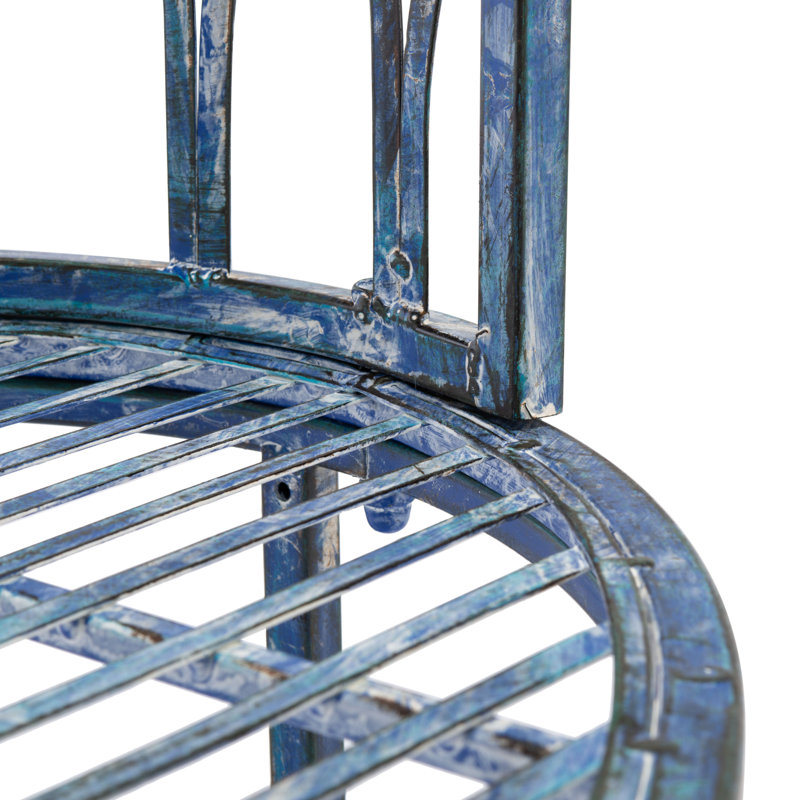 Banc tête-à-tête en fer Yelverton, Bleu antique